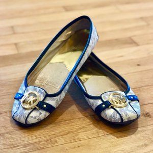 Michael Kors White Fulton Moc Flats Sz 10